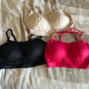 Soma seamless bra lot size large black tan pink